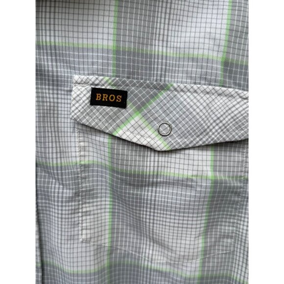 Howler Bros Mens Medium Short Sleeve Plaid Shirt Button-Up Lightweight GreenGray - Picture 4 of 8